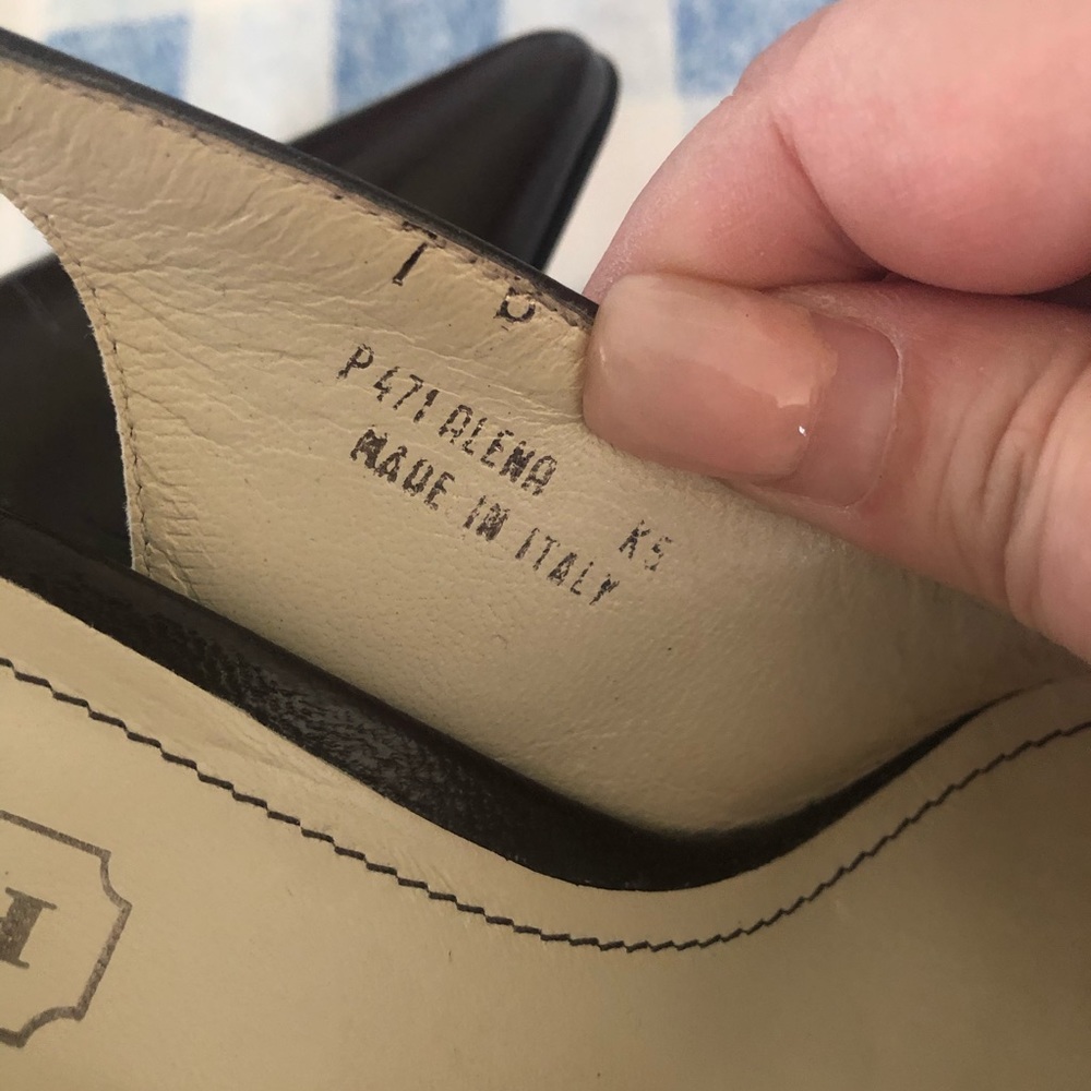 Brown coach kitten heels